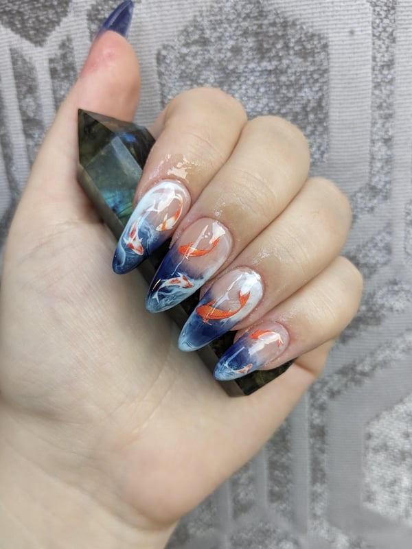 Picture by sleepysock98 showing 'Koi Pond Nails For My Last Set Of The Summer' number 3