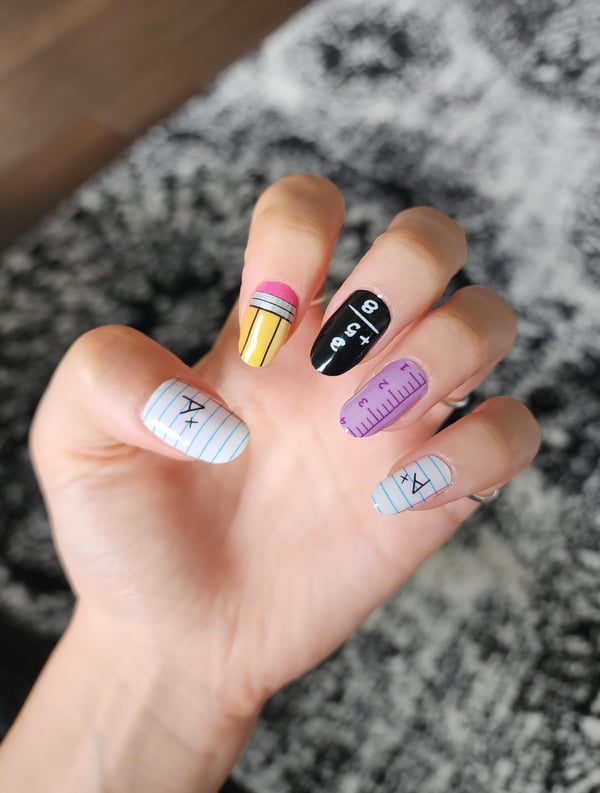 Picture by AngelinaBum showing 'Back To School Nails! ✏️' number 2